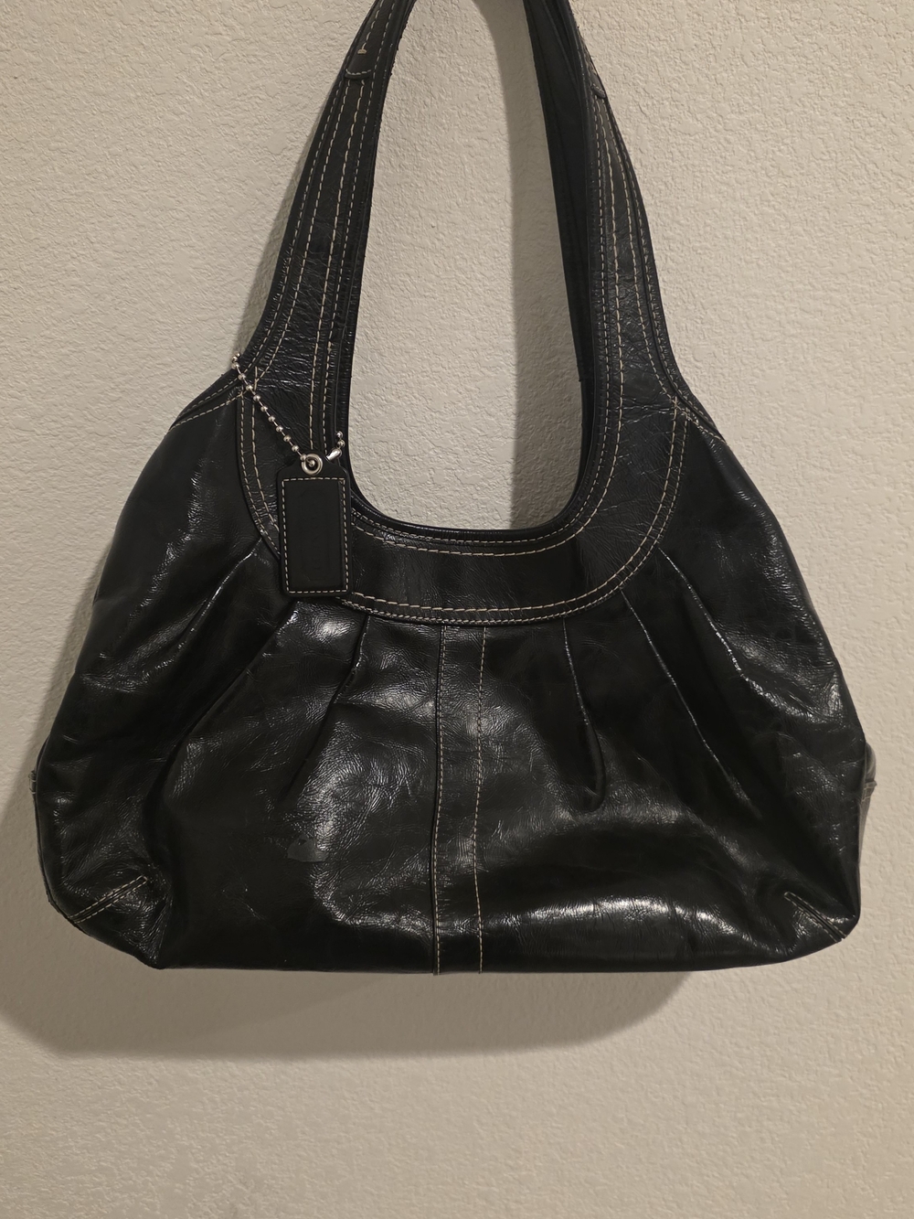Coach Black Patent Leather Shoulder Bag